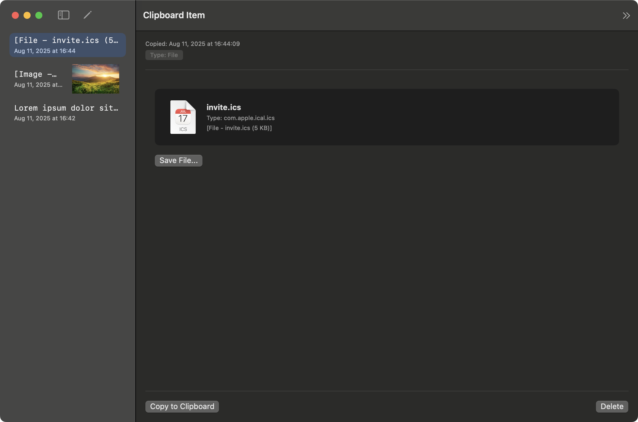 StoneClipboarderTool Files View
